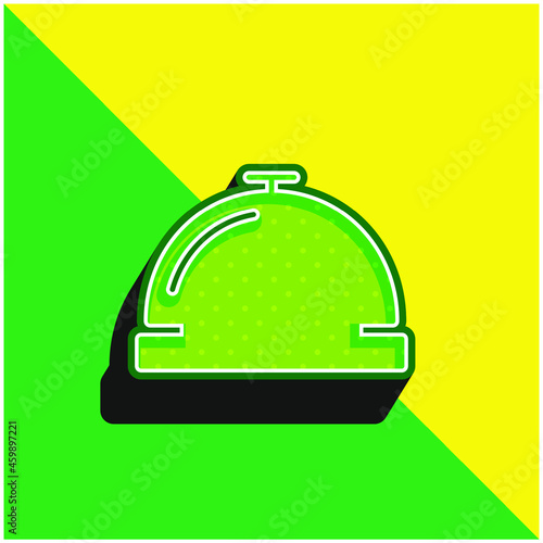 Bell Green and yellow modern 3d vector icon logo