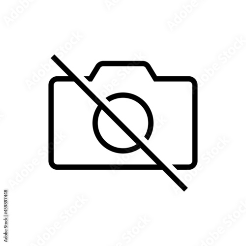 No photo camera outline icon