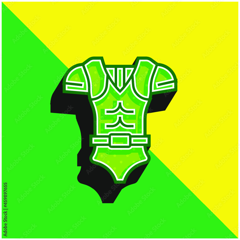Armor Green and yellow modern 3d vector icon logo