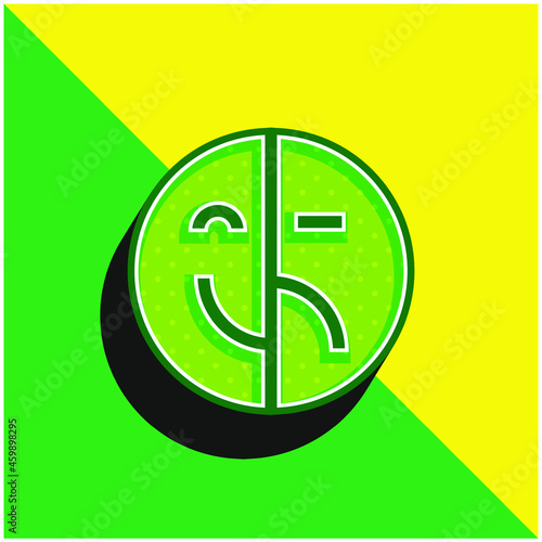 Bipolar Green and yellow modern 3d vector icon logo