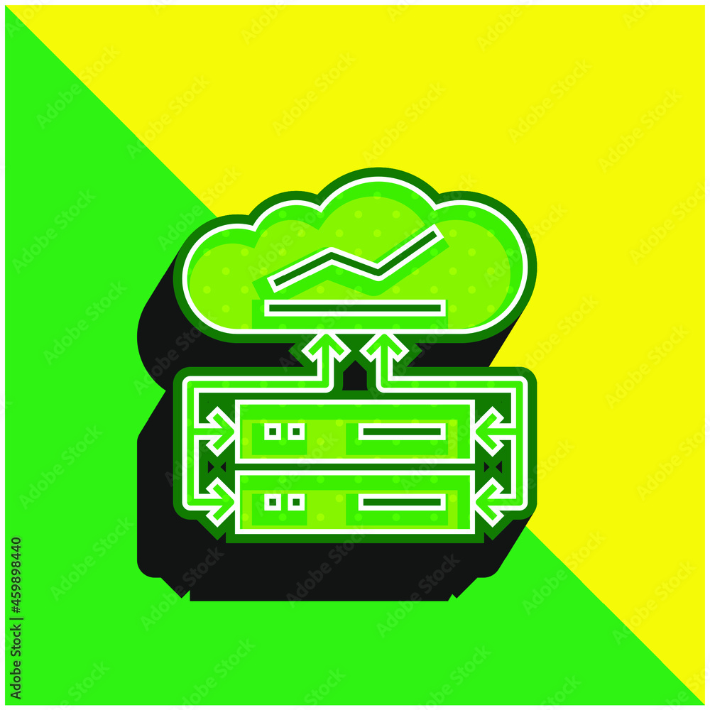Big Data Green and yellow modern 3d vector icon logo Big Data Green and yellow modern 3d vector icon logo