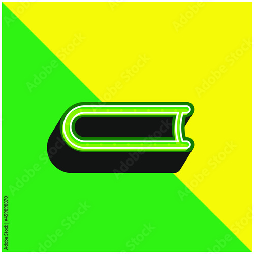 Book Outline From Bottom View Green and yellow modern 3d vector icon logo