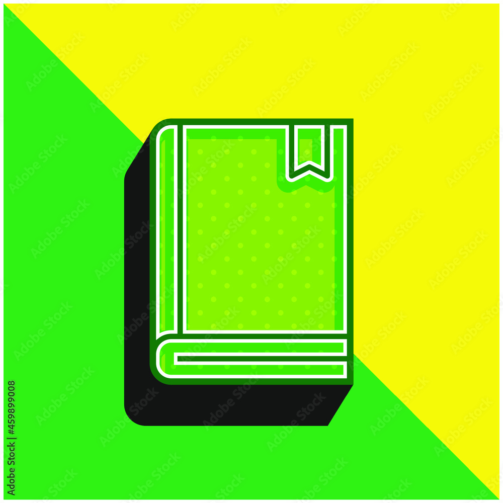 Book Green and yellow modern 3d vector icon logo Book Green and yellow modern 3d vector icon logo