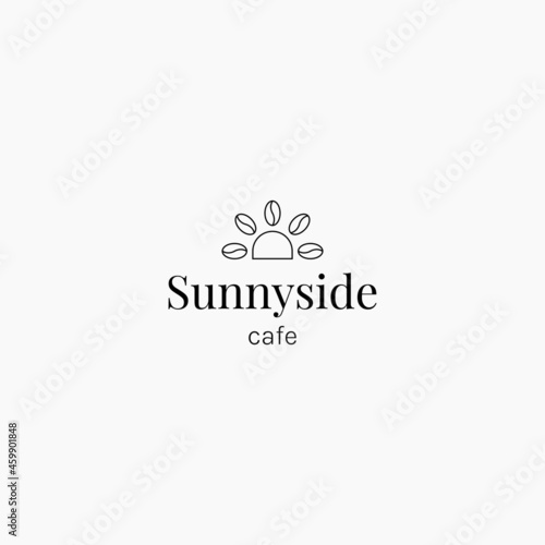 Fototapeta Naklejka Na Ścianę i Meble -  sun and coffee logo design suitable for cafe business
