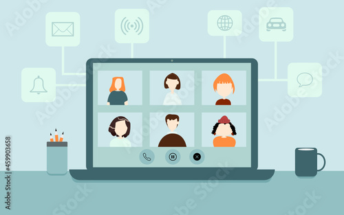 People video conference online  Online meeting 