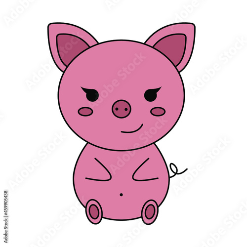 cute pink pig. children s drawing