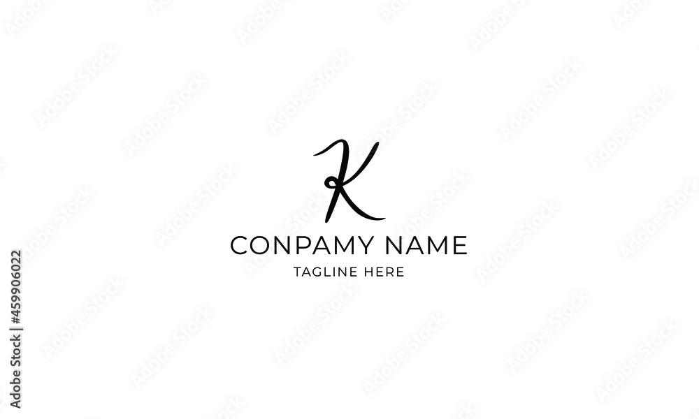 Letter K Signature Logo Vector