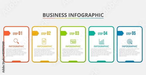 Presentation business infographic template with 5 options