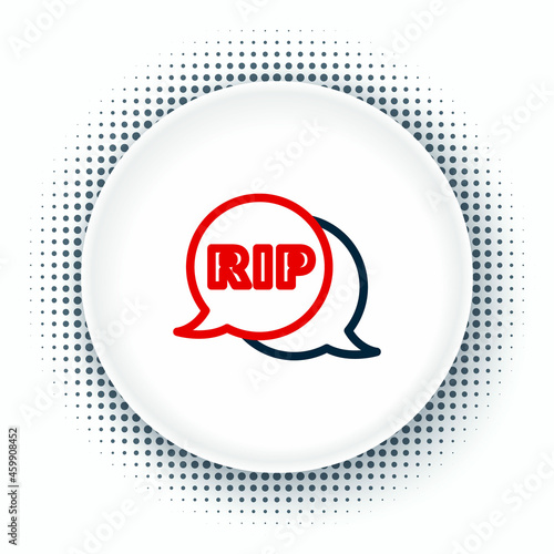 Line Speech bubble rip death icon isolated on white background. Colorful outline concept. Vector