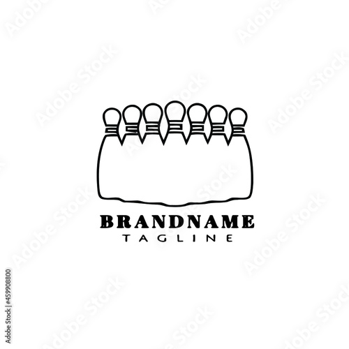 bowling cartoon logo icon design template isolated vector illustration