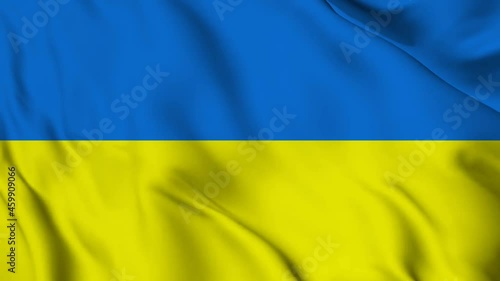 ukraine flag, HD illustration flag fluttering like in the wind photo