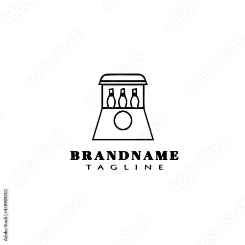 bowling cartoon logo icon design template simple isolated vector illustration