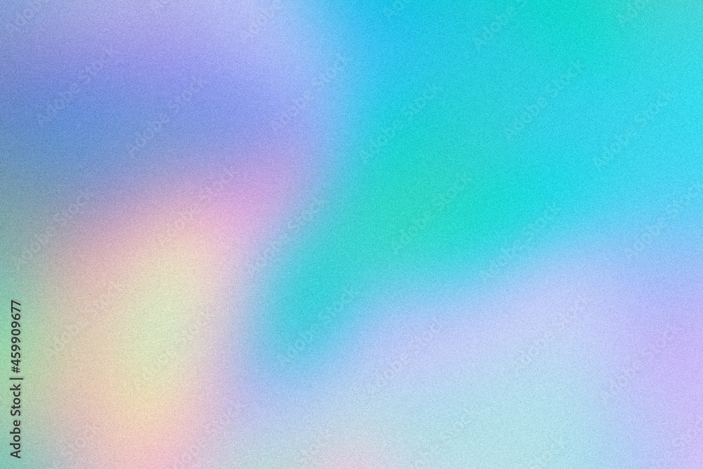 Abstract pastel holographic blurred grainy gradient background texture. Colorful digital grain soft noise effect pattern. Lo-fi multicolor vintage retro design.