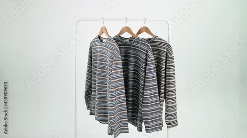 clothes hangers with clothes