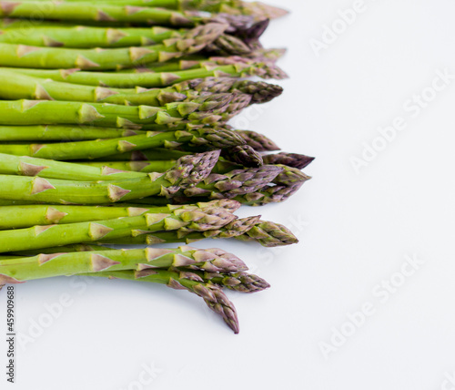 beautiful green fresh asparagus on the surface