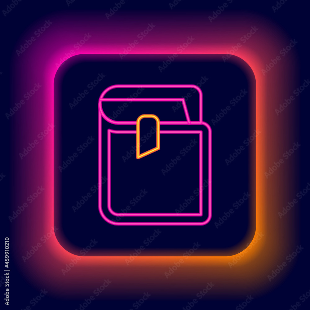 Glowing neon line Book icon isolated on black background. Colorful outline concept. Vector Glowing neon line Book icon isolated on black background. Colorful outline concept. Vector