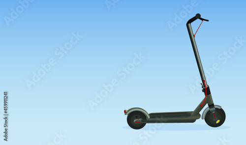e-scooter. realistic illustration of electric scooter with copy space