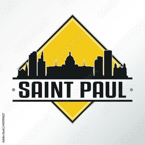 Saint Paul, St Paul, MN, USA Skyline Logo. Adventure Landscape Design Vector Illustration.