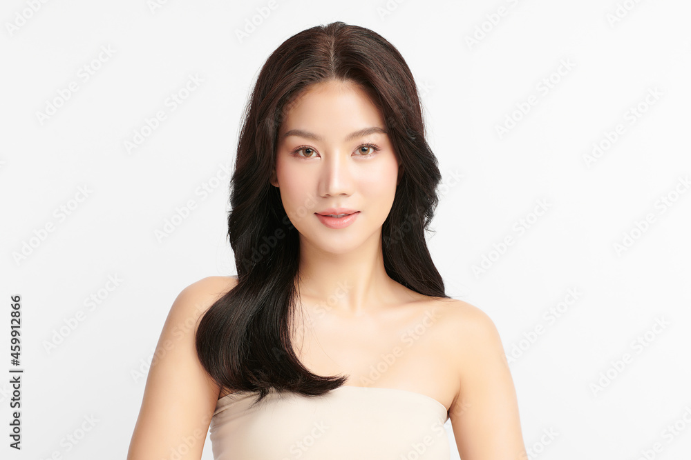 Beautiful young asian woman with clean fresh skin on white background, Face care, Facial treatment, Cosmetology, beauty and spa, Asian women portrait. Beautiful young asian woman with clean fresh skin on white background, Face care, Facial treatment, Cosmetology, beauty and spa, Asian women portrait.