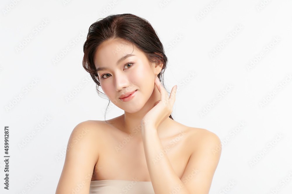 Beautiful young asian woman with clean fresh skin on white background, Face care, Facial treatment, Cosmetology, beauty and spa, Asian women portrait. Beautiful young asian woman with clean fresh skin on white background, Face care, Facial treatment, Cosmetology, beauty and spa, Asian women portrait.