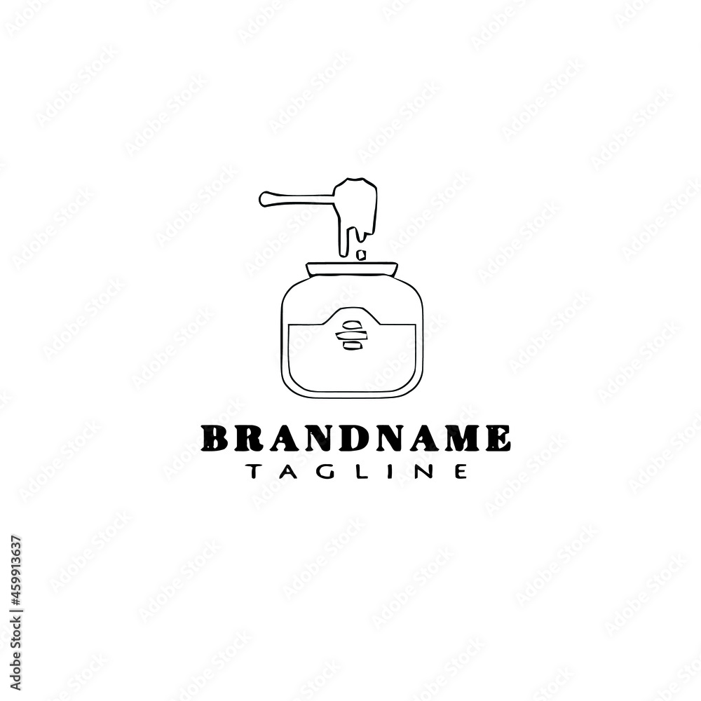 honey jar cartoon design logo template icon black isolated vector honey jar cartoon design logo template icon black isolated vector