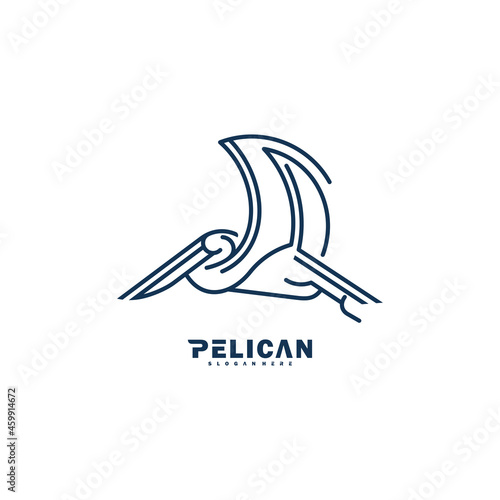 Pelican bird logo vector illustration design abstract. premium logo template