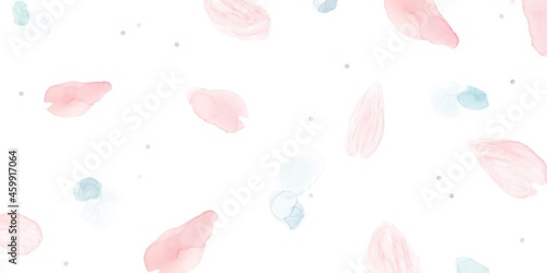 アルコールインクアートのバナー）桜と泡とグリッター ナチュラル 花びら柄 筆 春 かわいい 白背景