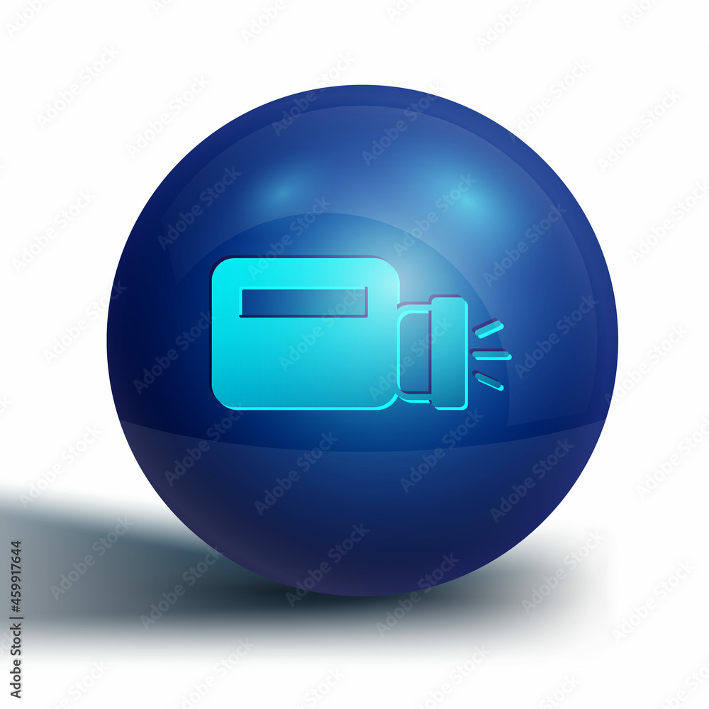 Blue Flashlight icon isolated on white background. Blue circle button. Vector Blue Flashlight icon isolated on white background. Blue circle button. Vector