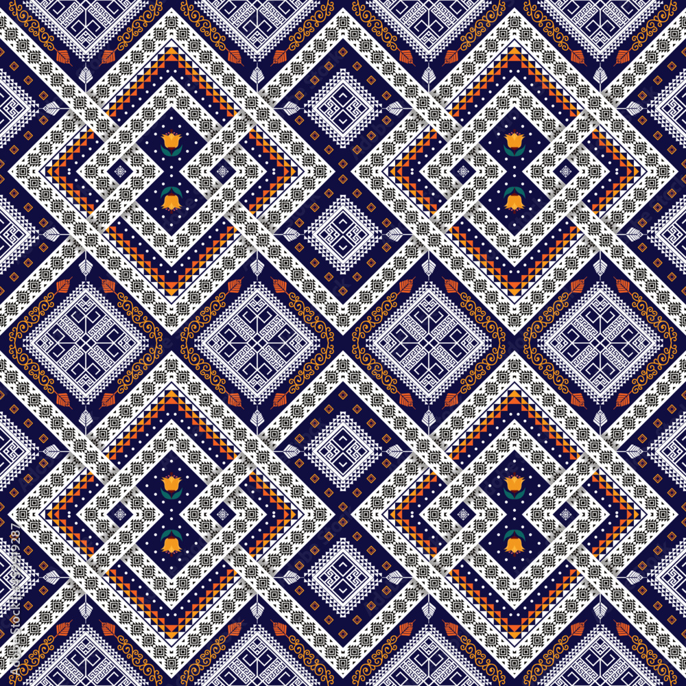 Ethnic ikat pattern. Aztec fabric carpet mandala ornament boho chevron textile decoration wallpaper. Tribal turkey African Indian traditional embroidery vector illustrations background. Ethnic ikat pattern. Aztec fabric carpet mandala ornament boho chevron textile decoration wallpaper. Tribal turkey African Indian traditional embroidery vector illustrations background.