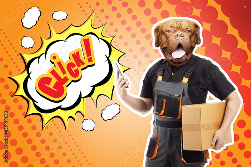 Courier delivery man. Portr...