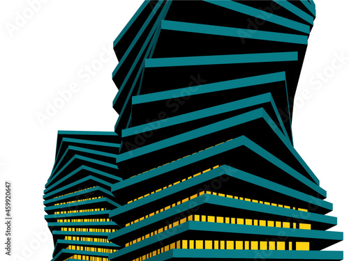 abstract modern architecture digital illustration