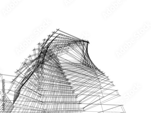abstract modern architecture digital illustration