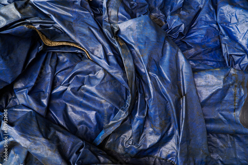 Large Blue Plastic Tarp Background With Wrinkles Shadows,Blue tarps tarpaulin covering