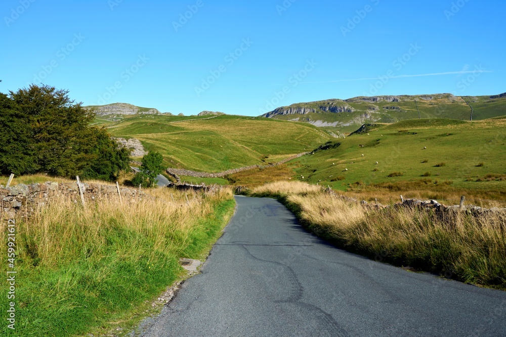 Single Track road in the Scenic North Yorkshire Dales near Settle