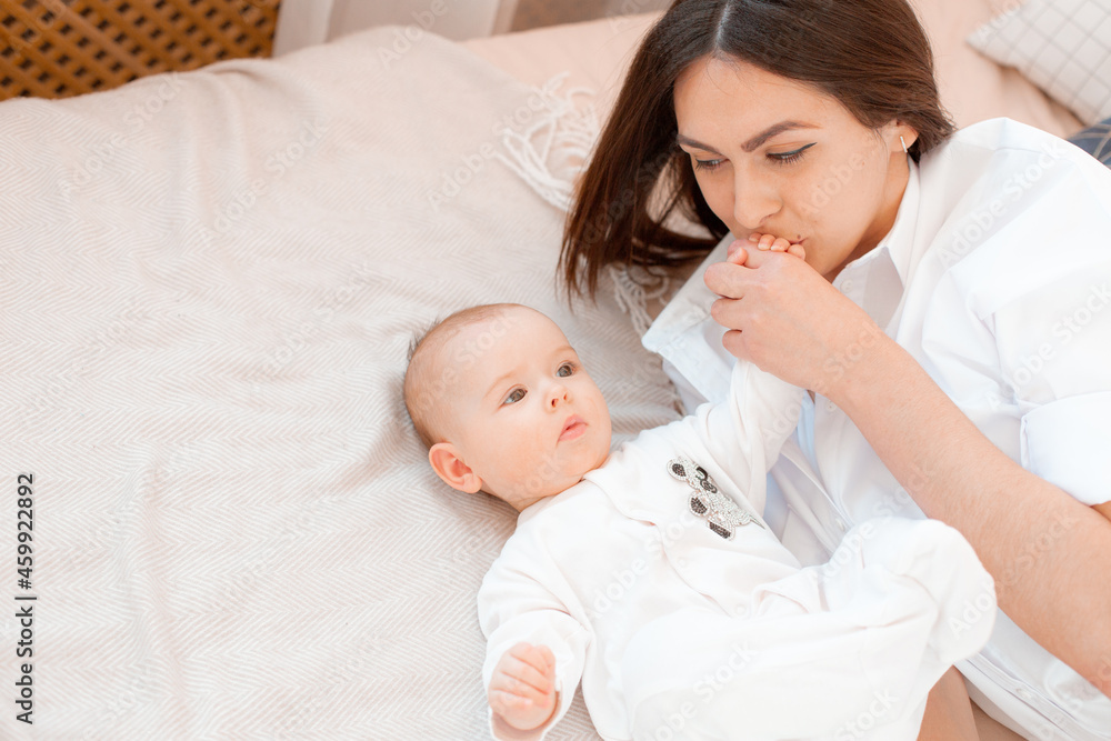 mother and baby in bedroom mother and baby in bedroom