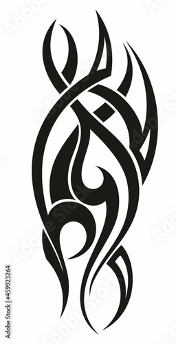 Tattoo tribal abstract element, black arm shoulder tattoo fantasy pattern vector, sketch art design