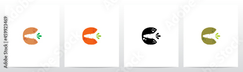 Carrot Burried On Letter Logo Design C