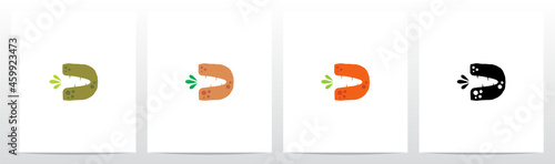 Carrot Burried On Letter Logo Design D