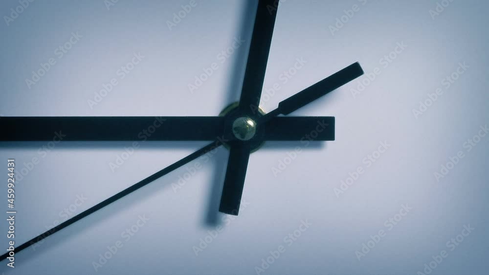 Clock Hands Turning Closeup Shot Clock Hands Turning Closeup Shot