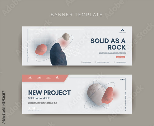 Vector template for social media marketing and web formats, brand identity collection
