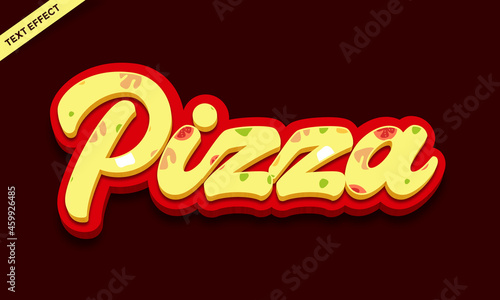 pizza food text effect design