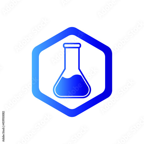chemical flask icon logo 