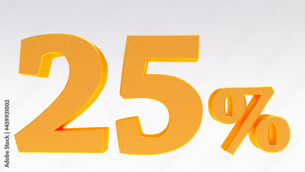 3d render of Gold 25 Percent off, Special Offer 25% Discount Tag, Sale Up to 25 Percent Off isolated on white background, 3d render of Gold 25 Percent off, Special Offer 25% Discount Tag, Sale Up to 25 Percent Off isolated on white background,