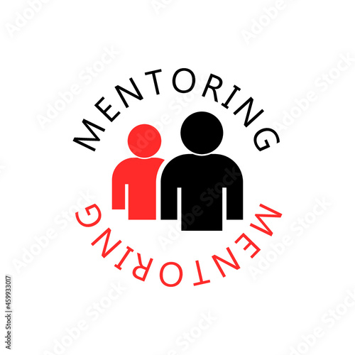 Mentoring flat icon isolated on white background