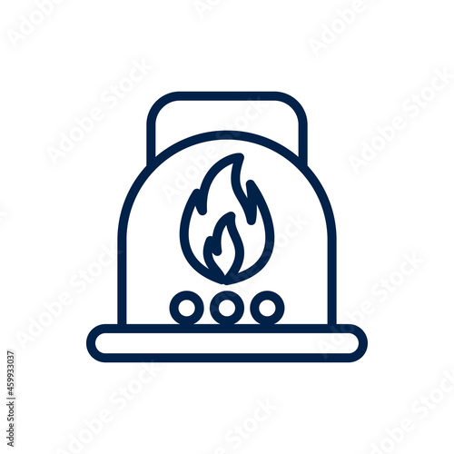 Fireplace icon logo template isolated on white background.