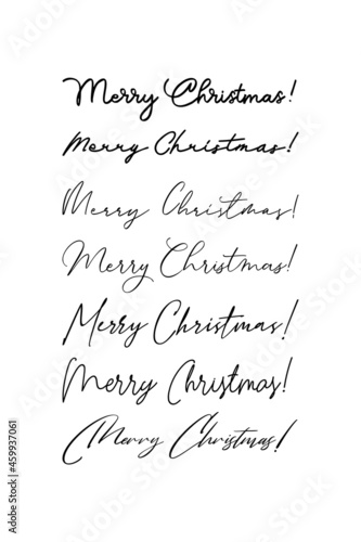 Handwritten greeting inscription Merry Christmas. Vector Lettering