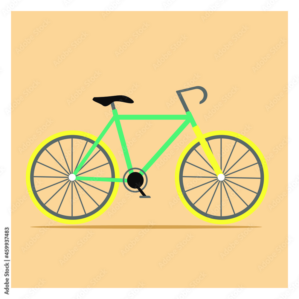 green bicycle, illustration, vector, art, sport