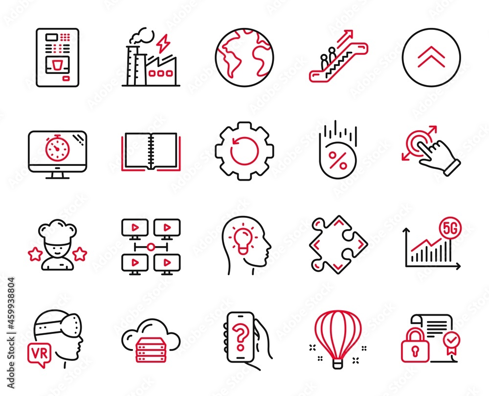 Tech Accelerators Icon Vector Set of Technology icons related to Escalator, Electricity ...