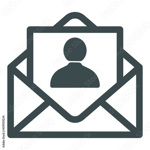 Personal letter icon. Vector illustration isolated on white background.