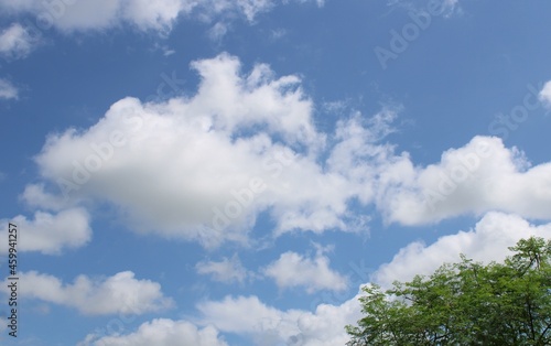blue sky. The sky is everything that lies above the surface of the Earth © Santosh